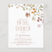 Papier Invitation à la douche nuptiale Fleur sauvage Boho (Devant)