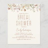 Papier Invitation à la douche nuptiale Fleur sauvage Boho (Devant)