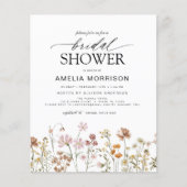 Papier Invitation à la douche nuptiale Fleur sauvage Boho (Devant)