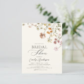 Papier Invitation à la douche nuptiale Fleur sauvage Boho (Debout devant)