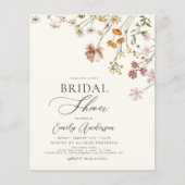 Papier Invitation à la douche nuptiale Fleur sauvage Boho (Devant)