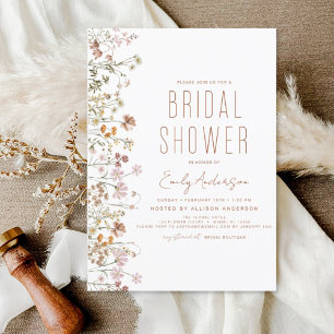 Papier Invitation à la douche nuptiale Fleur sauvage Boho