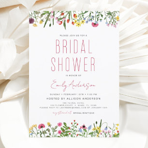 Papier Invitation à la douche nuptiale Fleur sauvage Boho