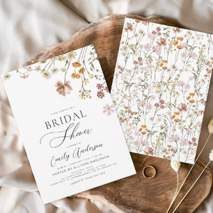 Papier Invitation à la douche nuptiale Fleur sauvage Boho