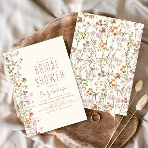 Papier Invitation à la douche nuptiale Fleur sauvage Boho