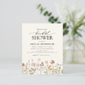 Papier Invitation à la douche nuptiale Fleur sauvage Boho (Debout devant)