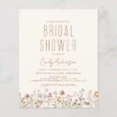 Papier Invitation à la douche nuptiale Fleur sauvage Boho (Devant)