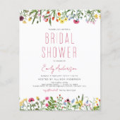 Papier Invitation à la douche nuptiale Fleur sauvage Boho (Devant)