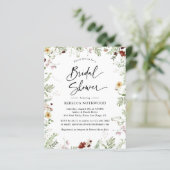 Papier Invitation à la douche nuptiale Fleur sauvage Boho (Debout devant)