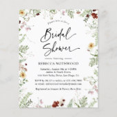 Papier Invitation à la douche nuptiale Fleur sauvage Boho (Devant)