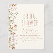 Papier Invitation à la douche nuptiale Fleur sauvage Boho (Devant)