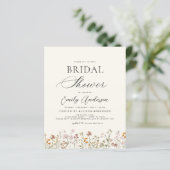 Papier Invitation à la douche nuptiale Fleur sauvage Boho (Debout devant)