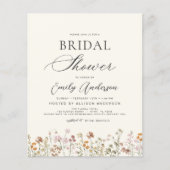 Papier Invitation à la douche nuptiale Fleur sauvage Boho (Devant)