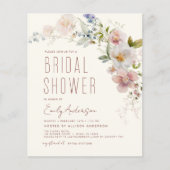 Papier Invitation à la douche nuptiale Fleur sauvage Boho (Devant)