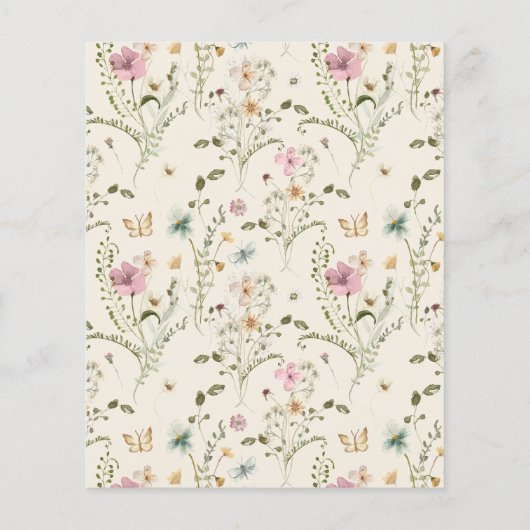 Papier Invitation à la douche nuptiale Fleur sauvage Flor (Dos)