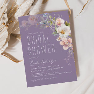 Papier Invitation à la douche nuptiale Fleur sauvage pour