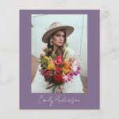 Papier Invitation à la douche nuptiale Fleur sauvage viol (Dos)