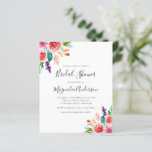 Papier Invitation à la douche nuptiale fleurie (Debout devant)