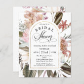 Papier Invitation à la douche nuptiale fleurie Boho Budge (Devant / Derrière)