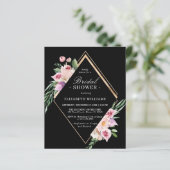 Papier Invitation à la douche nuptiale fleurie Boho Budge (Debout devant)