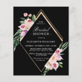 Papier Invitation à la douche nuptiale fleurie Boho Budge (Devant)