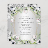 Papier Invitation à la douche nuptiale fleurie Budget (Devant / Derrière)