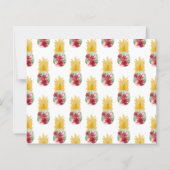 Papier Invitation à la douche nuptiale fleurie d'ananas b (Dos)