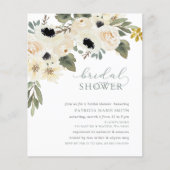 Papier Invitation à la douche nuptiale fleurie de la tail (Devant)