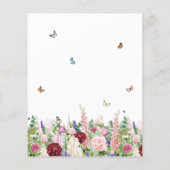 Papier Invitation à la douche nuptiale fleurie et papillo (Dos)