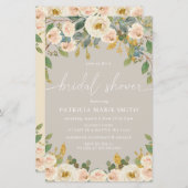 Papier Invitation à la douche nuptiale florale (Devant / Derrière)