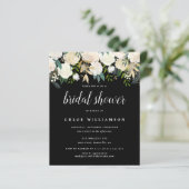 Papier Invitation à la douche nuptiale florale blanche (Debout devant)