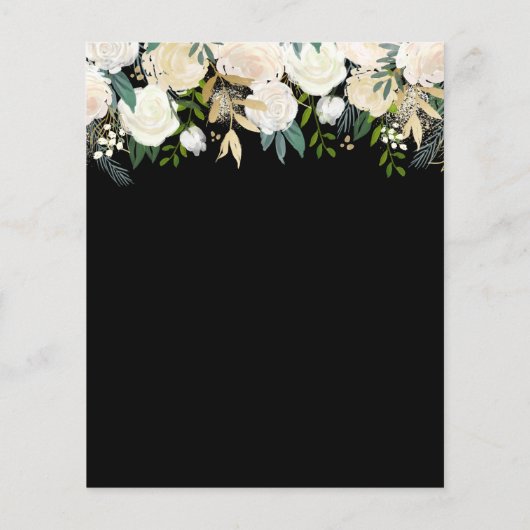 Papier Invitation à la douche nuptiale florale blanche (Dos)