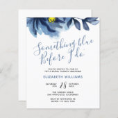 Papier Invitation à la douche nuptiale Florale Bleue (Devant / Derrière)