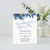 Papier Invitation à la douche nuptiale Florale Bleue (Debout devant)