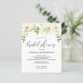 Papier Invitation à la douche nuptiale florale crème budg (Debout devant)