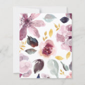 Papier Invitation à la douche nuptiale florale d'aquarell (Dos)