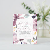 Papier Invitation à la douche nuptiale florale d'aquarell (Debout devant)