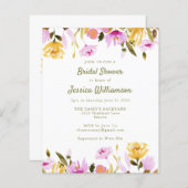 Papier Invitation à la douche nuptiale - Jardin Floral (Devant / Derrière)