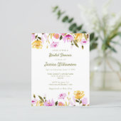 Papier Invitation à la douche nuptiale - Jardin Floral (Debout devant)