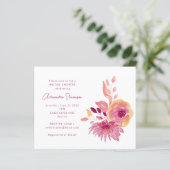 Papier Invitation à la douche nuptiale magenta Floral Bud (Debout devant)