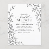 Papier Invitation à la douche nuptiale noire et blanche F (Devant)