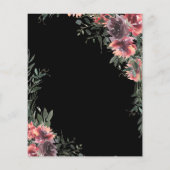 Papier Invitation à la douche nuptiale noire florale Budg (Dos)