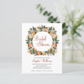 Papier Invitation à la douche nuptiale Orange (Debout devant)