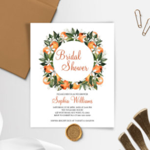 Papier Invitation à la douche nuptiale Orange
