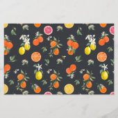 Papier Invitation à la douche nuptiale orange et citron (Dos)