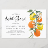 Papier Invitation à la douche nuptiale orange et citron (Devant)
