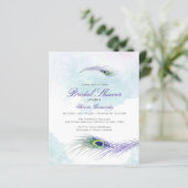 Papier Invitation à la douche nuptiale Peacock Budget (Debout devant)
