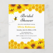 Papier Invitation à la douche nuptiale pour le miel jaune (Devant)