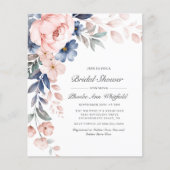 Papier Invitation à la douche nuptiale rose (Devant)