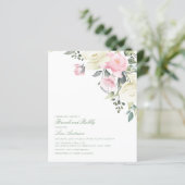 Papier Invitation à la douche nuptiale Rose (Debout devant)